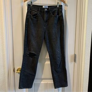 Pistola Faded Black Straight Leg Distressed Cropped Jeans | Size 29